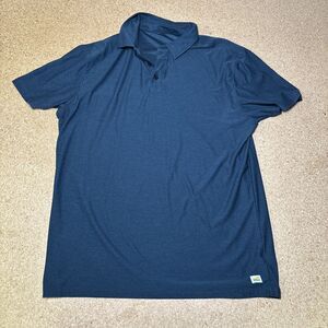 Vuori Polo Shirt Mens Large Blue Strato Tech Golf Performance Office